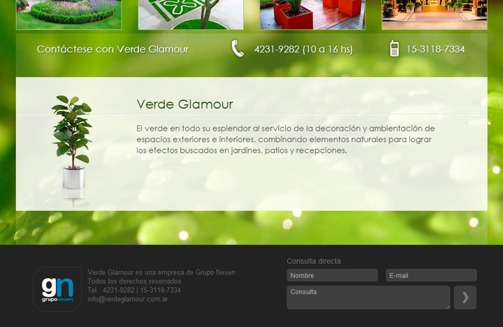 Footer Verde Glamour